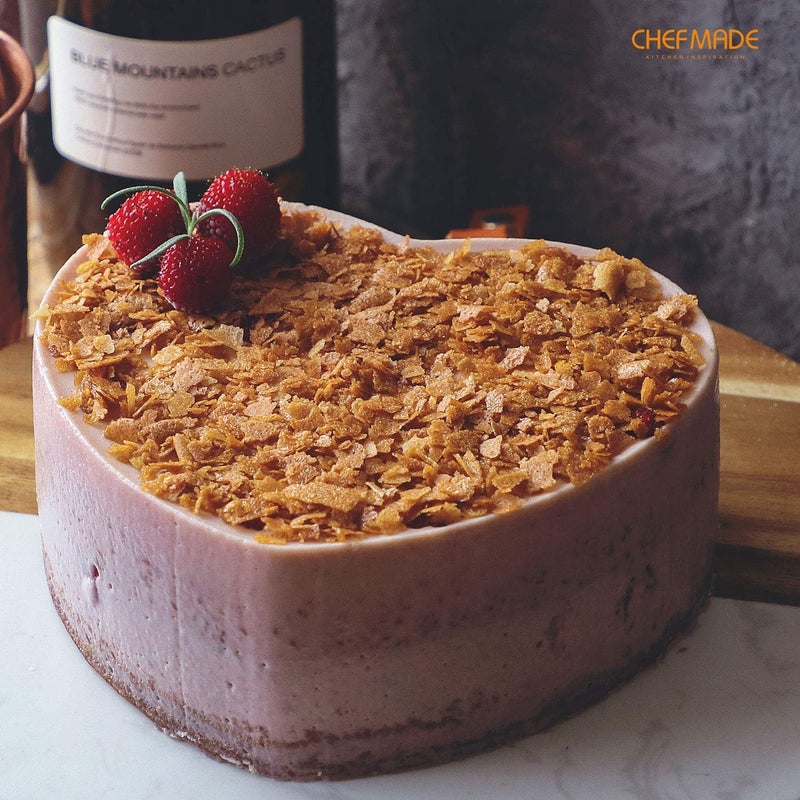 CHEFMADE Mousse Ring Mold 8Inch HeartShaped NonStick Seamless 188 Stainless Steel Food Molding - Image 4