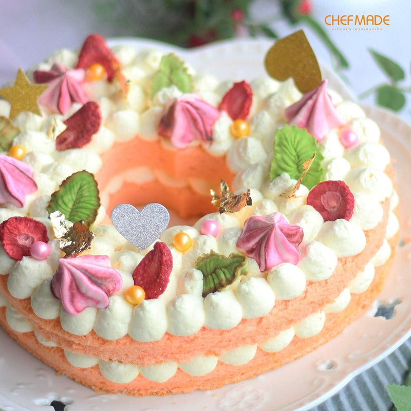 CHEFMADE Mousse Ring Mold 8Inch HeartShaped NonStick Seamless 188 Stainless Steel Food Molding - Image 3