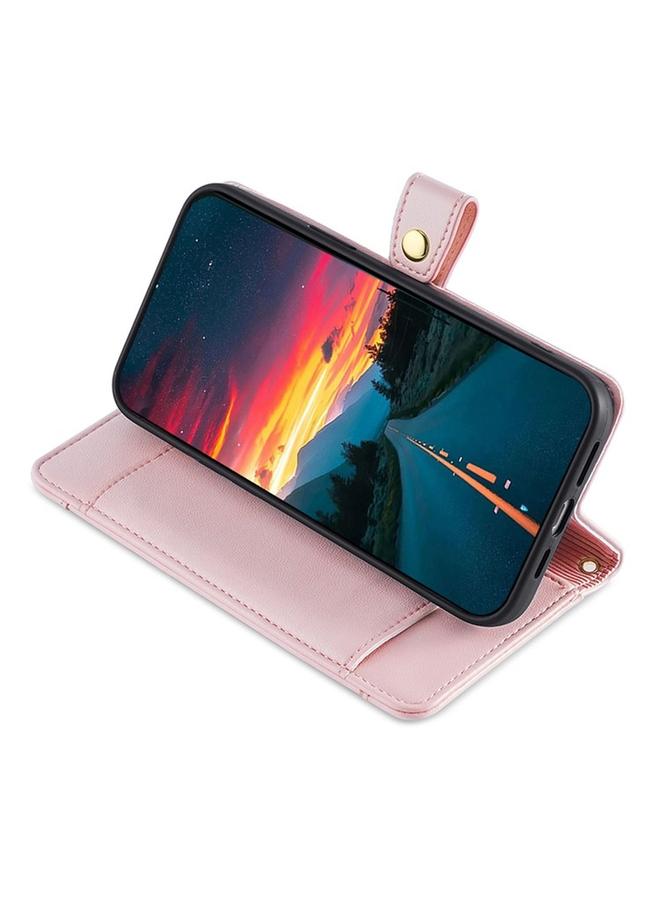 اس-توب جراب هاتف OPPO A3 5G من جلد الأغنام الهندي مع محفظة وسحاب - Image 4