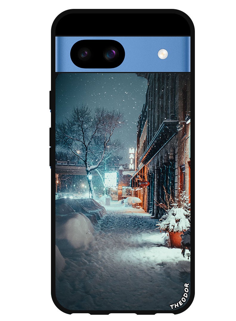 Theodor Protective Case Anti Scratch Shock Proof Bumper Cover For Google Pixel 8a city_evening_snowfall - Image 1