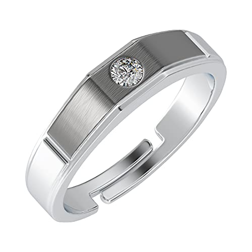 Clara Pure 925 Sterling Silver Rocco Adjustable Ring Gift for Women and Girls | Partial Matte Finish - Image 1
