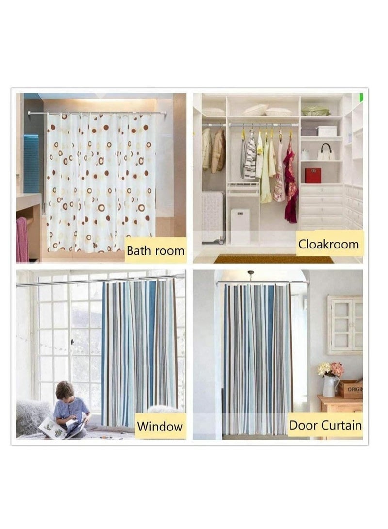 ECVV ECVVÂ® Telescopic Shower Curtain Rod - Shower Rod Tension, Never Rust Anti-Slip Shower Curtain Rod for Bathroom Window, Adjustable Tension Shower Curtain Rod | Silver | 140 * 260cm - Image 5