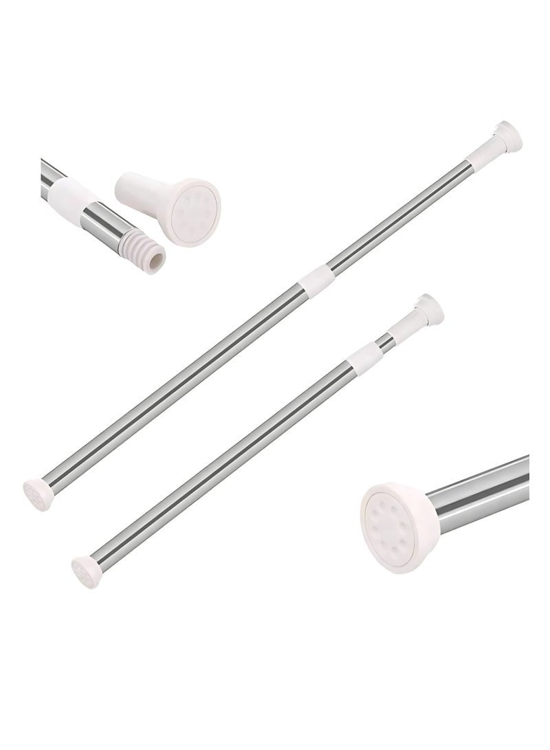 ECVV ECVVÂ® Telescopic Shower Curtain Rod - Shower Rod Tension, Never Rust Anti-Slip Shower Curtain Rod for Bathroom Window, Adjustable Tension Shower Curtain Rod | Silver | 140 * 260cm - Image 2