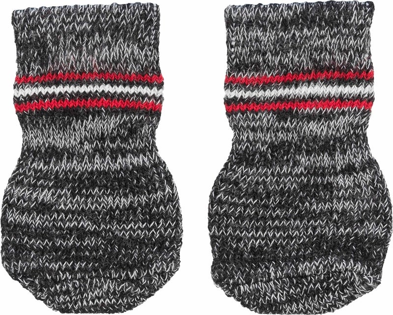 Trixie 19502 Non-Slip Grey Dog Socks, S-M, 1 Pair - Image 1