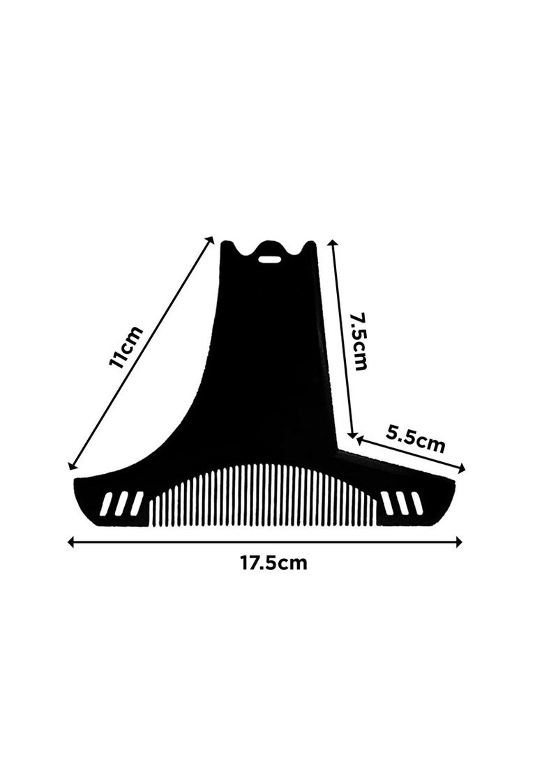 6-in-1 Men's Beard Shaping Tool Template, Beard Guide Shaper with Inbuilt Comb,Multi-liner Edges Shave for CurveStraightNecklineGoateeSideburns - Image 3