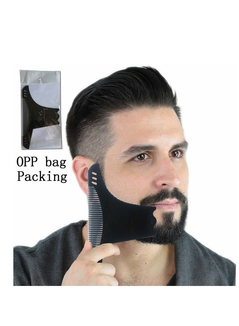 6-in-1 Men's Beard Shaping Tool Template, Beard Guide Shaper with Inbuilt Comb,Multi-liner Edges Shave for CurveStraightNecklineGoateeSideburns - Image 1