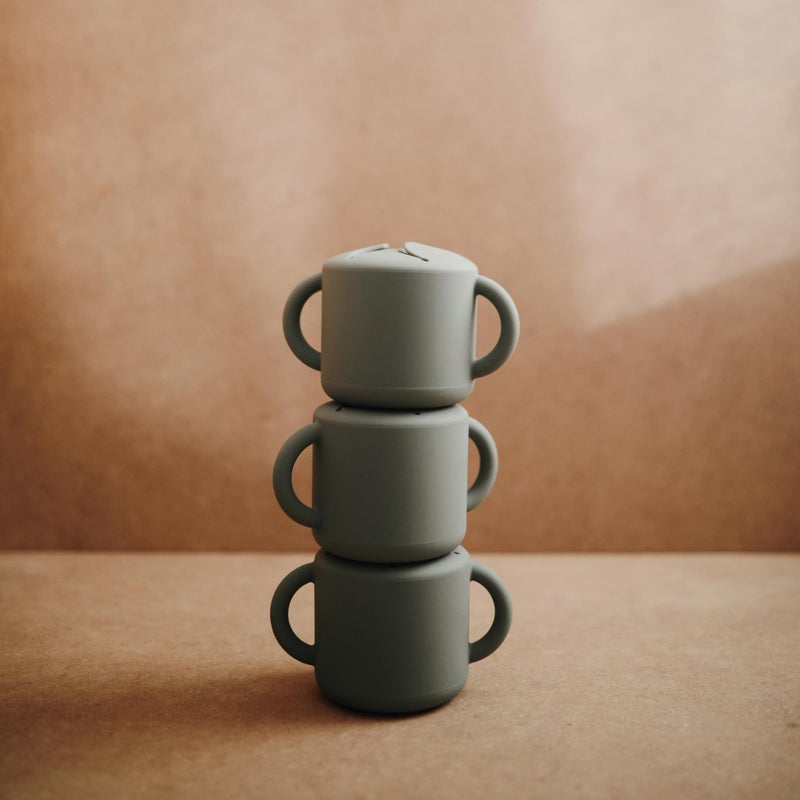 mushie Silicone Snack Cup | Spill Proof Food Container for Toddler and Baby (Dried Thyme) - Image 3