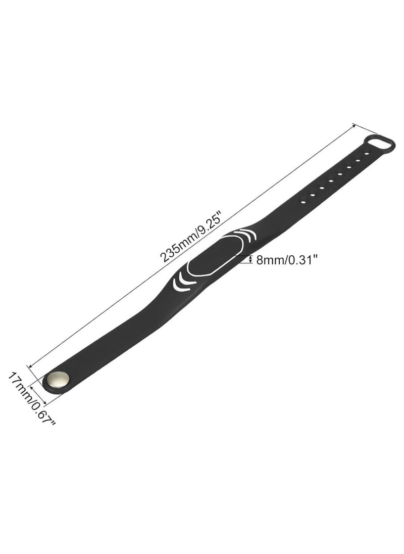 Rubik RFID 125kHz T5577/T5200 Proximity Rewritable Waterproof Silicone Adjustable Wristband (Black, 1 Band)  - Image 2
