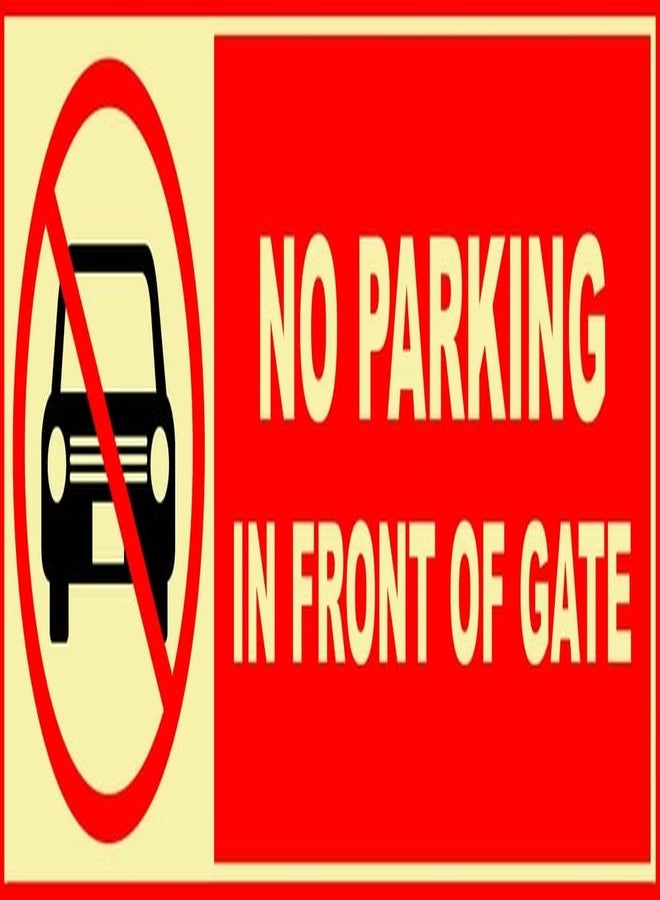 VAAIMAI No Parking in Front of Gate Self-Adhesive Sign Board | 30x10 CM | Red Vinyl Sticker | For Office, Mall, Hospital, Hotel | Pack of 1 - Image 1