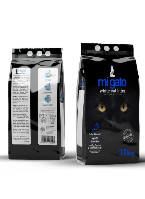 White Clumping Cat Litter Baby Powder Scent 10 l