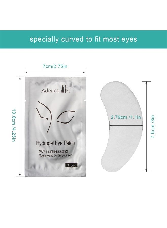 Ahier Eyepads Eyelash Extensions Lint Free, 100 Pairs Set Eye Pads for Lash Extensions, Hydrogel Eye Patch DIY False Eyelash Lash Extension Makeup Eye Gel Pad - Image 1