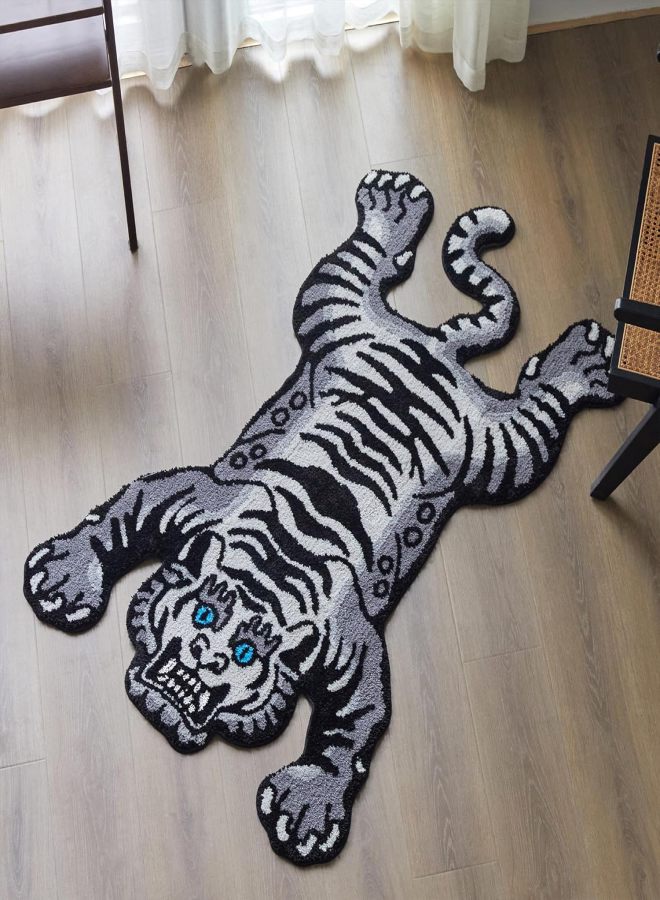 Tiger Cashmere Sofa Blanket Shaped Living Room Rocking Chair Blanket Grey - Image 5