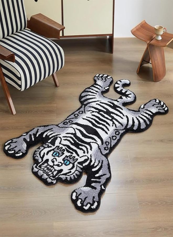 Tiger Cashmere Sofa Blanket Shaped Living Room Rocking Chair Blanket Grey - Image 1