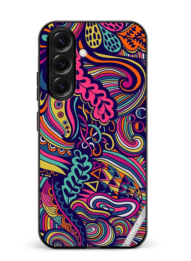 Protective Case Cover For Samsung Galaxy S25 Plus Psychedelic Fabric Design Multicolour