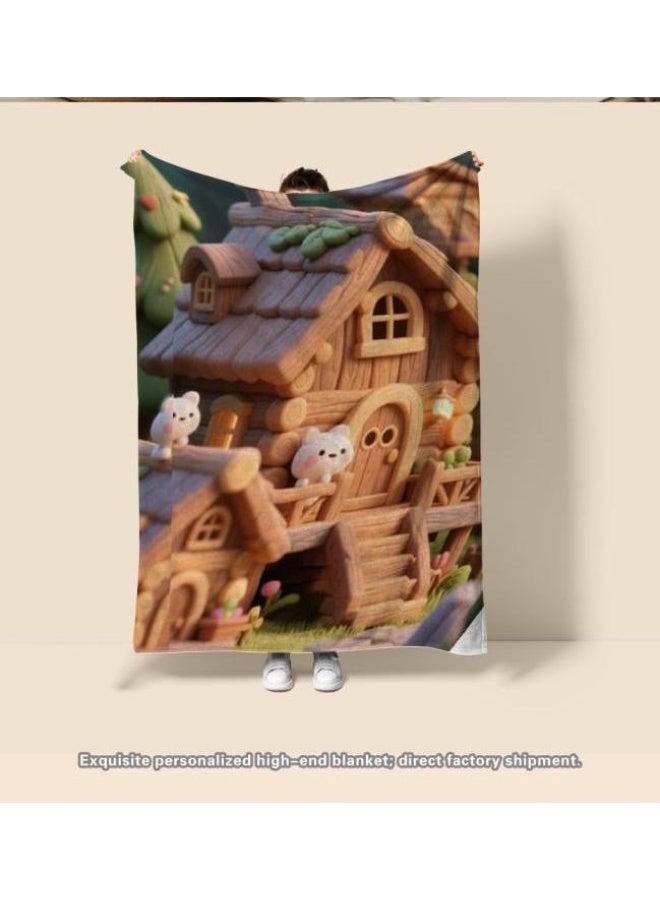 عام بطانية رقيقة من الفانيلا الكرتونية للأطفال والرضع (دافئة ومريحة، ومناسبة للنوم والألعاب) 70 سم * 100 سم - Image 1