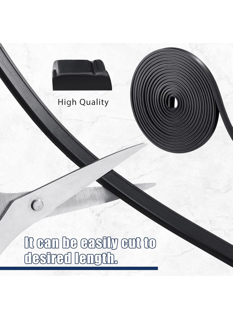 Tondiamo 134 Inches Flexible Magnetic Strip Insert Shower Door Magnetic Strip Replacement Long Magnet Roll for Crafts for Framed Semi Framed Swinging Glass Shower Doors Black 1 Roll  - Image 2