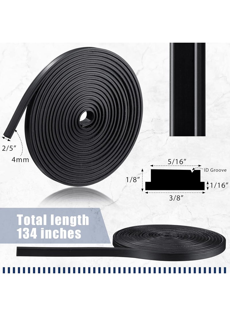 Tondiamo 134 Inches Flexible Magnetic Strip Insert Shower Door Magnetic Strip Replacement Long Magnet Roll for Crafts for Framed Semi Framed Swinging Glass Shower Doors Black 1 Roll  - Image 3
