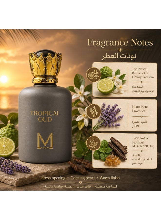 عطور VM تروبيكال عود - أو دو بارفان 100 مل – عطر البرغموت وزهر البرتقال والخزامى والباتشولي مع قاعدة دافئة من المسك - Image 2