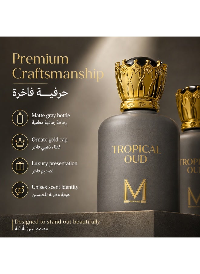 عطور VM تروبيكال عود - أو دو بارفان 100 مل – عطر البرغموت وزهر البرتقال والخزامى والباتشولي مع قاعدة دافئة من المسك - Image 5