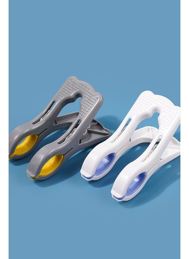 HOMESTAR 6 PCS Beach Towel Clips, Strong Grip Clothes Pegs, Non-Slip Towel Pegs, Plastic Towel Clips, Towel Clips for Sun Loungers, Large Sunbed Towel Pegs for Washing Line Laundry Pool Chairs Sunbeds - Image 1