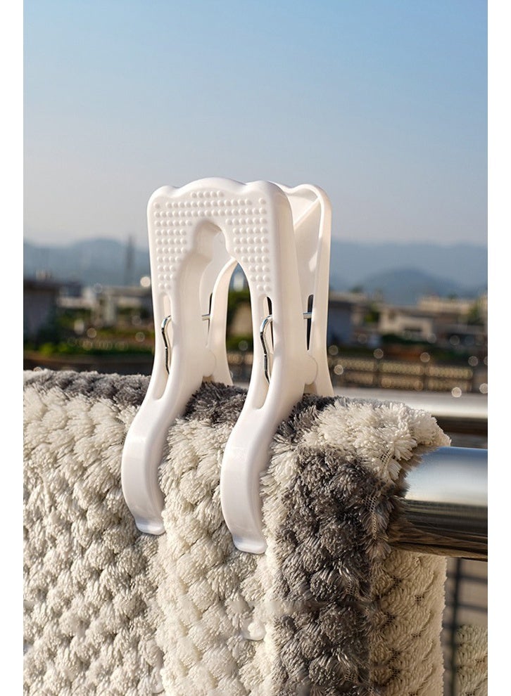 HOMESTAR 6 PCS Beach Towel Clips, Strong Grip Clothes Pegs, Non-Slip Towel Pegs, Plastic Towel Clips, Towel Clips for Sun Loungers, Large Sunbed Towel Pegs for Washing Line Laundry Pool Chairs Sunbeds - Image 4