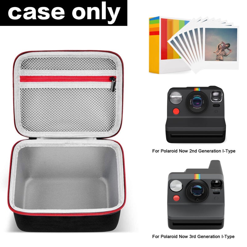 Comecase Portable Carrying Case Compatible with Polaroid Now 2nd/ for 3rd Generation I-Type Instant Camera/for Now/for Now+/ for OneStep 2 VF/for OneStep+ Instant Film with Mesh Pocket (Black) - Image 2