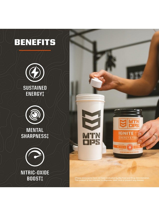 MTN OPS MTN OPS Ignite Lite Energy Drink Powder Gluten Free Nitric Oxide Supplement Drink Mix, L Arginine, L Citrulline, Caffeine & Nootropic Sugar Free Drink Mix, 45 Servings, Pink Citrus  - Image 3