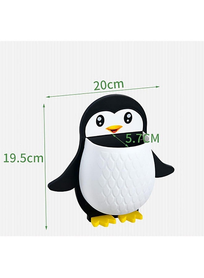 KBS Toothbrush Holder Storage Organizer for Bathroom Wall Mounted Penguin Shape with Self Adhesive Stick Multipurpose Wall Shelves Plastic (1) - Image 3