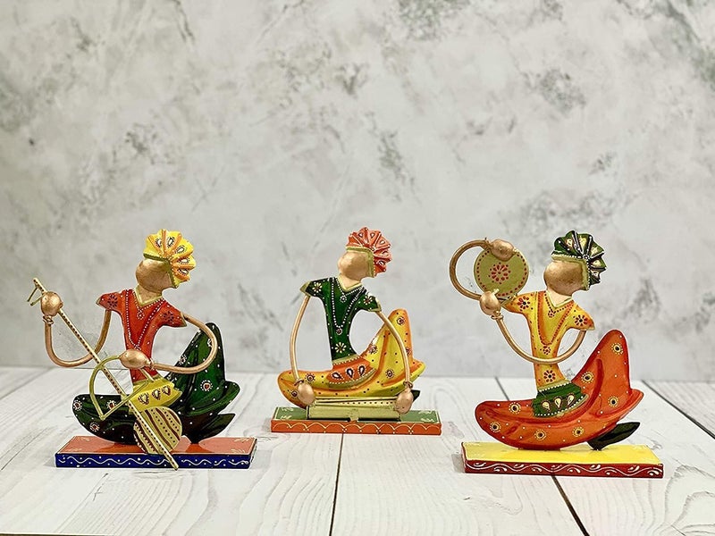 GUNENDRA Gunendra Crafts Metal Rajasthani showpiece Home Decor Musicians Item Showpiece Decorative Items For Home - Image 4