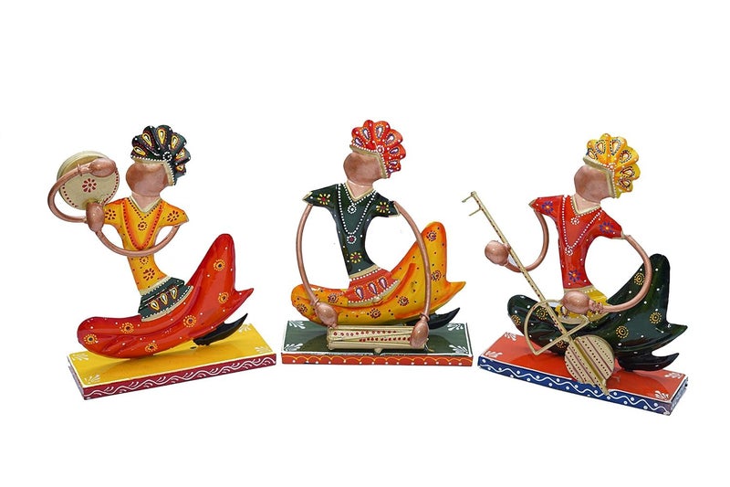 GUNENDRA Gunendra Crafts Metal Rajasthani showpiece Home Decor Musicians Item Showpiece Decorative Items For Home - Image 3