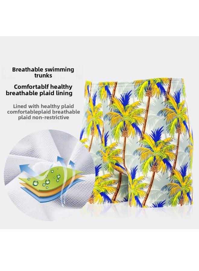 Loquat Swimming Trunks Men's Boxer Printed Multi-color Optional Hot Spring Beach Pants Fashion Men's Swimming Trunks For Swimming Wholesale-Color:828-1#Pink- - Image 3