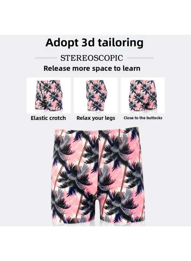 Loquat Swimming Trunks Men's Boxer Printed Multi-color Optional Hot Spring Beach Pants Fashion Men's Swimming Trunks For Swimming Wholesale-Color:828-1#Pink- - Image 2