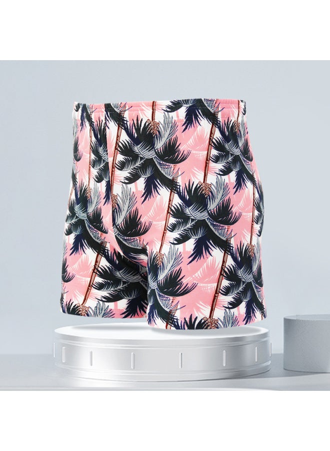 Loquat Swimming Trunks Men's Boxer Printed Multi-color Optional Hot Spring Beach Pants Fashion Men's Swimming Trunks For Swimming Wholesale-Color:828-1#Pink- - Image 1