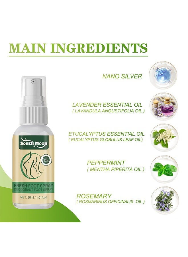 SOUTH MOON - Foot Deodorant Spray, Foot Odor Eliminator for Stinky Feet, Foot Sweat Foot Odor Freshener - Image 1