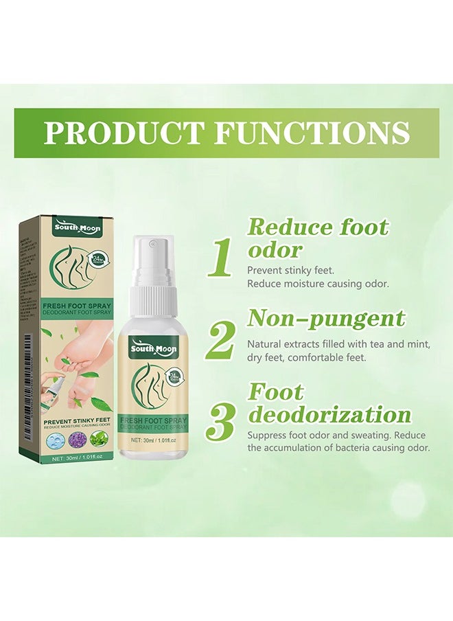 SOUTH MOON - Foot Deodorant Spray, Foot Odor Eliminator for Stinky Feet, Foot Sweat Foot Odor Freshener - Image 1