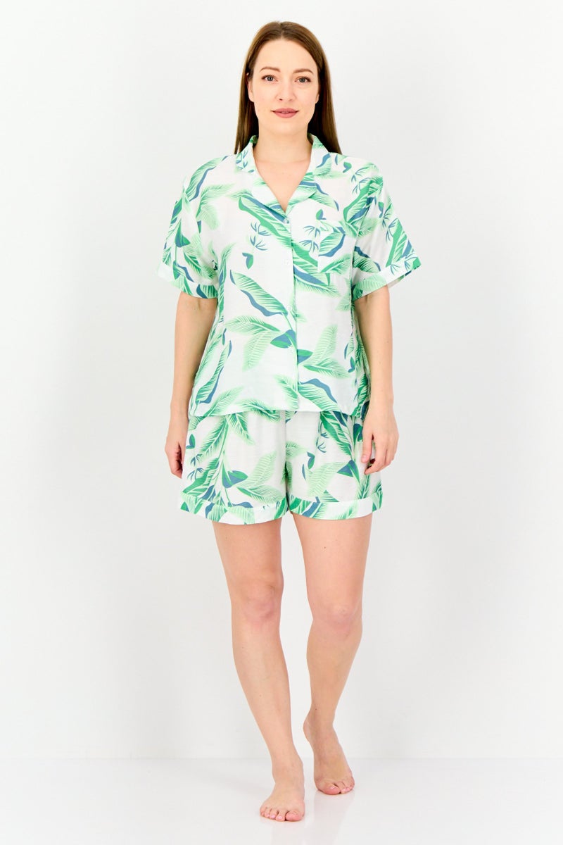 bebe Women 2 Pieces Floral Print Pajama Set, Multticolor - Image 4