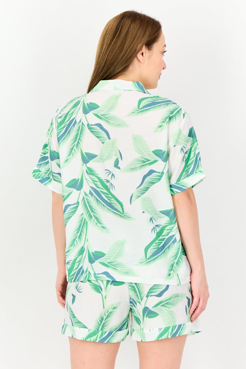 bebe Women 2 Pieces Floral Print Pajama Set, Multticolor - Image 3