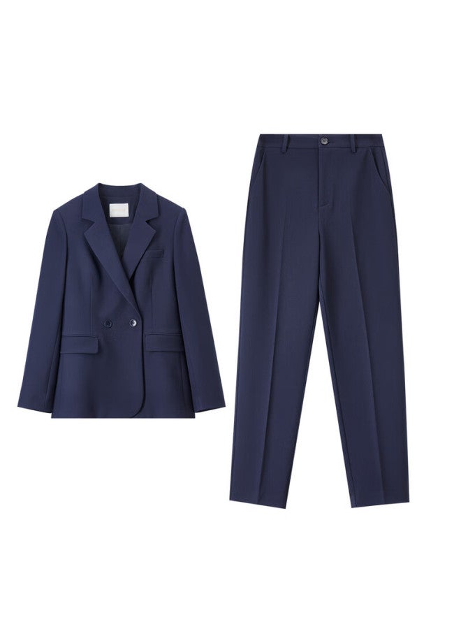 Sentubila Women's Professional Business Interview Commuting Suit Set Spring Autumn Draped Blazer Slim Casual Pants Two-piece Set