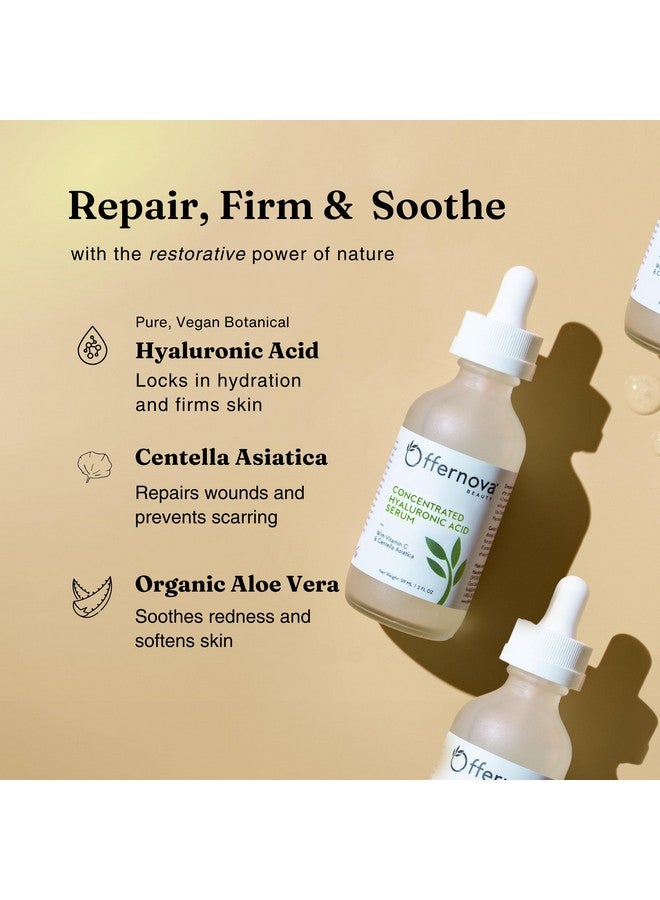 Offernova Concentrated Hyaluronic Acid Serum With Vitamin C & Centella Asiatica Pure Organic Vegan Ingredients Suero Concentrado De Acido Hialuronico - Image 2