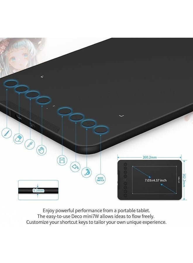 XP-PEN Deco 7W Wireless Drawing Tablet with Stylus, 2.4GHz Portable Graphics Tablet for Digital Art, Design, Teaching and Online Meetings - Image 4