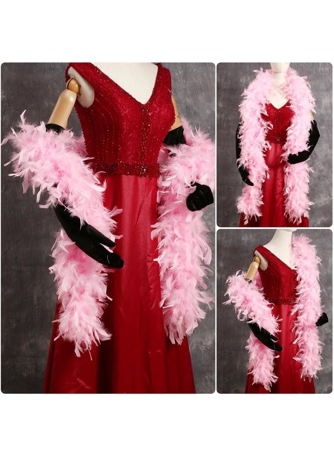 THARAHT Chandelle Feather Boa 19 Color-38g/55g100g 2Yard Dancing Wedding Party Halloween Costume Decoration Feathers boa, Pink, 2Yard-38g - Image 4