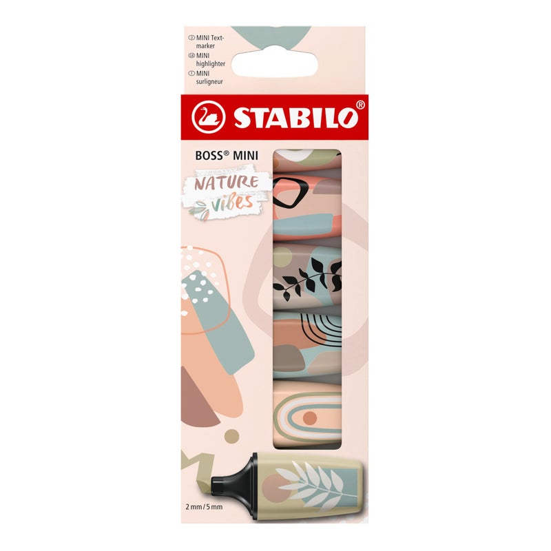 STABILO BOSS MINI Naturevibes Highlighter Pack of 6 Assorted Colours - Image 2