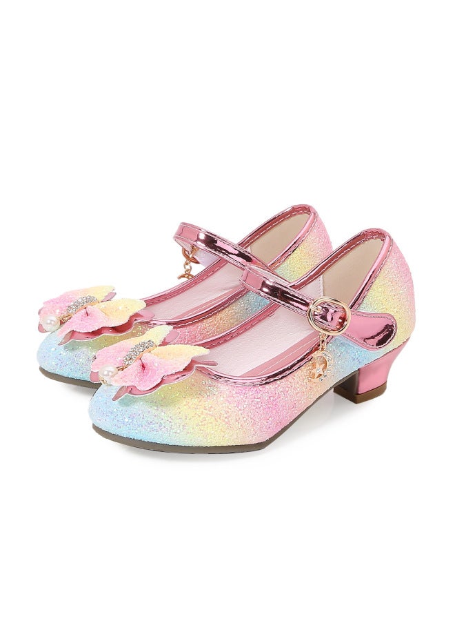 Girls High Heels Princess Shoes  Spring And Autumn New Children's Single Shoes Children's Performance Shoes Girls Crystal Shoes