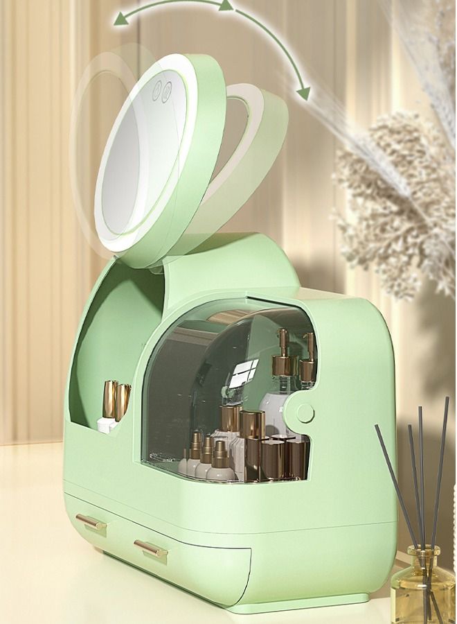 إن كي أكس منظم مكياج تخزين مستحضرات التجميل مع ال اي دي ميرور - Image 3