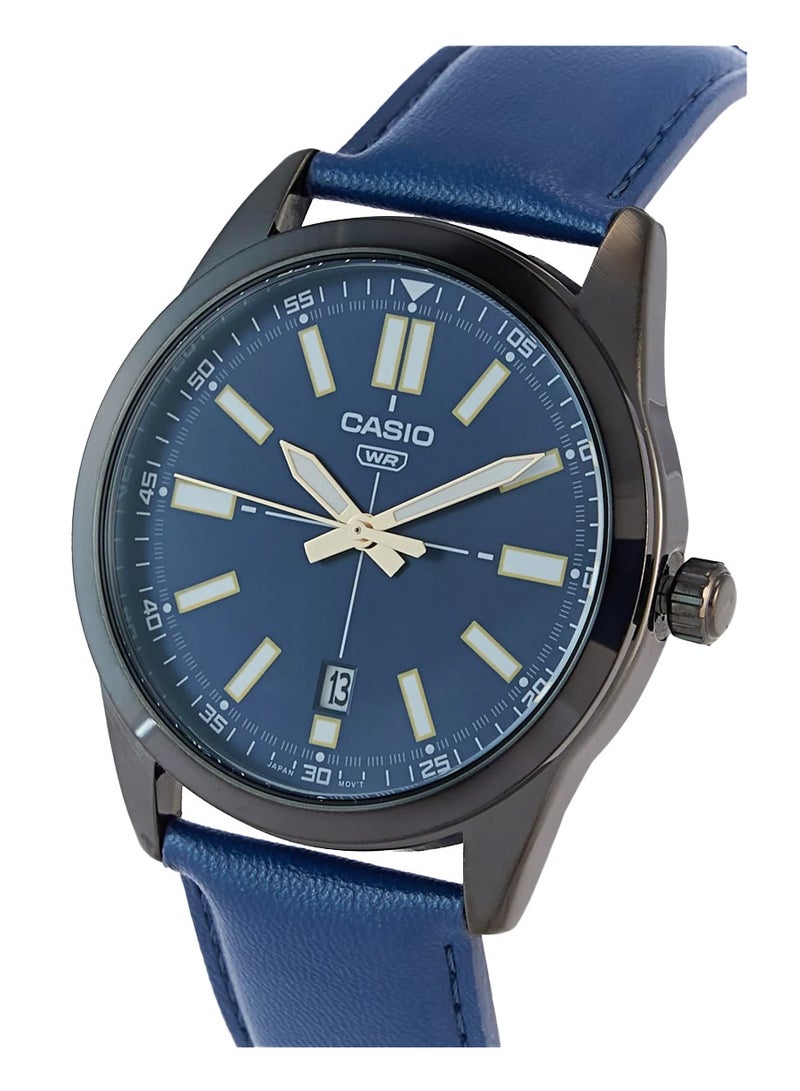 CASIO ساعة يد أنالوج جلدية للرجال MTP-VD02BL-2EUDF - Image 2