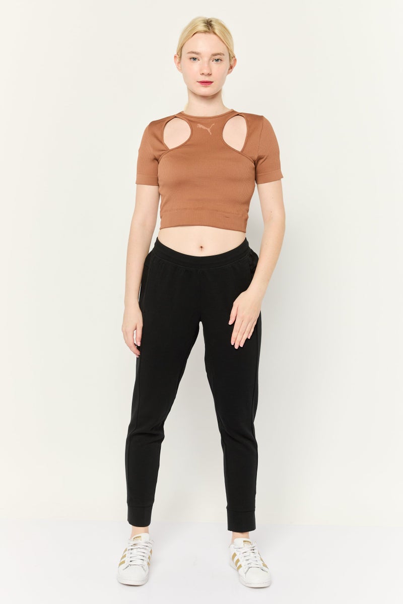 PUMA Women Slim  Fit Short Sleeves Outdoors Tops, Brown  - Image 2