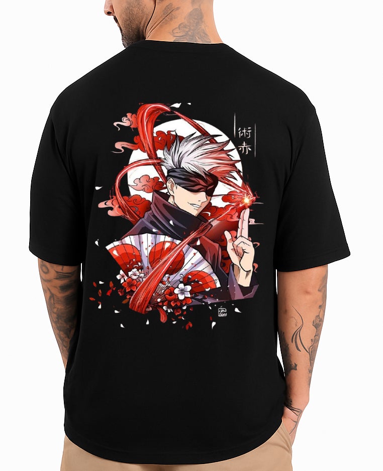 DIVIS Oversized Black Graphic T-Shirt for Men - Image 1