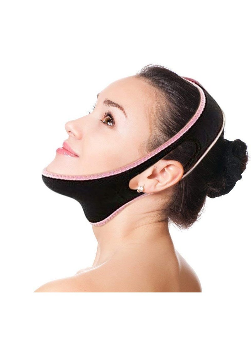 Alayna V Line Lifting Mask Slimming Double Chin Reducer Chin Lifting Belt Sagging Skin Face Lift V Shaped Contour Tightening Strap Reusable Anti-Wrinkle Chin Up Patch  - Image 1