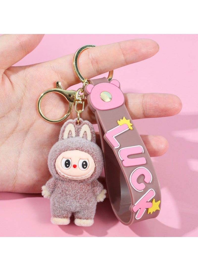 LABUBU Labubu Keychain for Women and Girls – Cute Mini Cartoon Monster Pendant, Creative Animal Keyring for Car Keys, Bags, Backpacks – Fun Gift for Friends, Kids, and Collectors  - Image 1