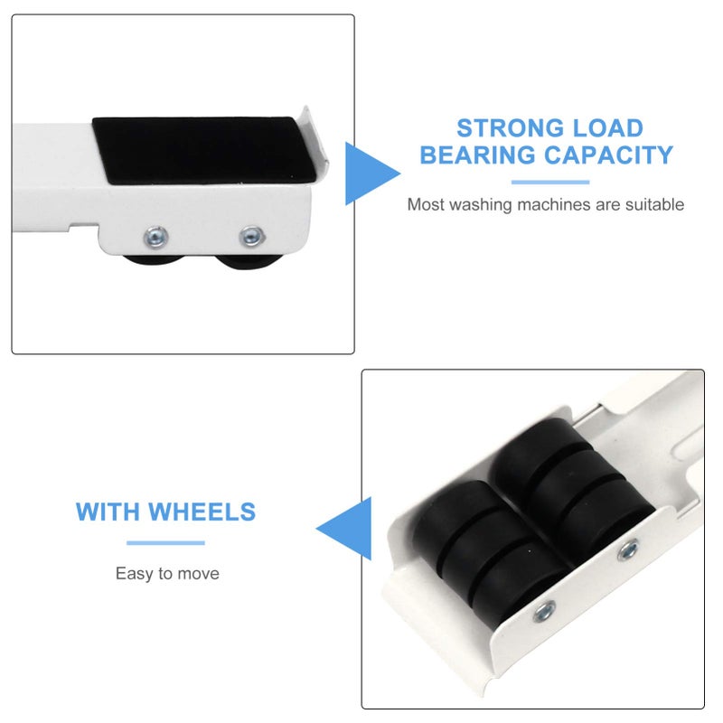 Leostar Washing Machine Base Stand Movable Multi Functional Furniture Dolly Base For Washing Machine Dryer Refrigerator Appliance (White), Leostar, St 5222, 45X5cm - Image 3
